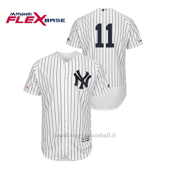 Maglia Baseball Uomo New York Yankees Brett Gardner 150th Aniversario Patch Flex Base Bianco